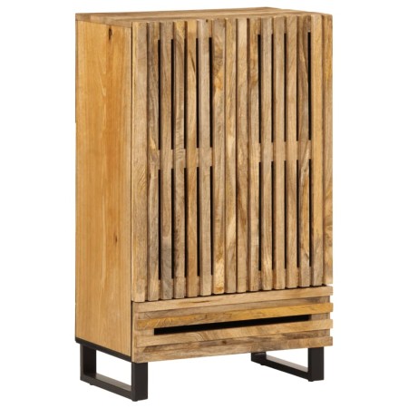 Tall solid wood rough mango sideboard 60x34x100 cm by , CD and DVD storage - Ref: Foro24-377584, Price: 206,92 €, Discount: %