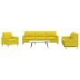 Dreiteiliges Sofaset aus hellem gelben Stoff. von , Sofas - Ref: Foro24-3278292, Preis: 640,83 €, Rabatt: %