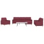 Sofagarnitur mit Fußhockern, 4-teilig, Stoff in Weinrot. von , Sofas - Ref: Foro24-3278301, Preis: 798,62 €, Rabatt: %