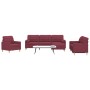 4-teiliges Sofaspiel mit Fußhocker und Kissen aus burgunderrotem Stoff. von , Sofas - Ref: Foro24-3278317, Preis: 833,31 €, R...