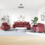 4-piece sofa set with ottoman and cushions in burgundy fabric by , Sofas - Ref: Foro24-3278317, Price: 833,31 €, Discount: %