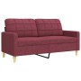 4-piece sofa set with ottoman and cushions in burgundy fabric by , Sofas - Ref: Foro24-3278317, Price: 833,31 €, Discount: %