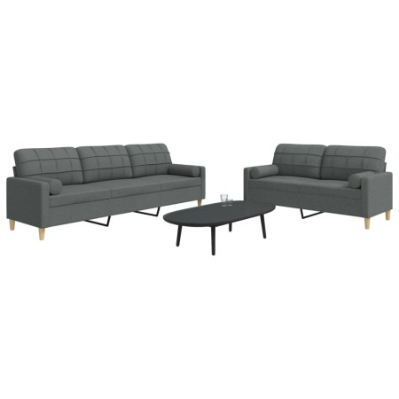 2-piece dark gray fabric sofa set with cushions by , Sofas - Ref: Foro24-3278336, Price: 534,70 €, Discount: %