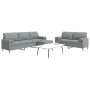 3-piece sofa set with ottoman and light gray fabric cushions by , Sofas - Ref: Foro24-3278343, Price: 548,92 €, Discount: %