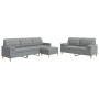 3-teiliges Sofaset mit Fußhocker und Kissen, hellgraues Stoff von , Sofas - Ref: Foro24-3278343, Preis: 580,26 €, Rabatt: %