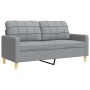 3-teiliges Sofaset mit Fußhocker und Kissen, hellgraues Stoff von , Sofas - Ref: Foro24-3278343, Preis: 580,26 €, Rabatt: %