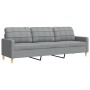 3-teiliges Sofaset mit Fußhocker und Kissen, hellgraues Stoff von , Sofas - Ref: Foro24-3278343, Preis: 580,26 €, Rabatt: %