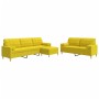 3-piece sofa set with ottoman and yellow fabric cushions by , Sofas - Ref: Foro24-3278348, Price: 595,90 €, Discount: %