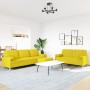 3-piece sofa set with ottoman and yellow fabric cushions by , Sofas - Ref: Foro24-3278348, Price: 595,90 €, Discount: %