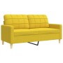 3-piece sofa set with ottoman and yellow fabric cushions by , Sofas - Ref: Foro24-3278348, Price: 595,90 €, Discount: %