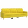 3-piece sofa set with ottoman and yellow fabric cushions by , Sofas - Ref: Foro24-3278348, Price: 595,90 €, Discount: %