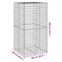 Galvanized iron gabion basket with cover 100x100x200 cm by , Pots and planters - Ref: Foro24-3295225, Price: 103,99 €, Discou...