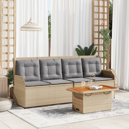 Set muebles de jardín 3 piezas y cojines ratán sintético beige de , Conjuntos de jardín - Ref: Foro24-3262445, Precio: 522,99...