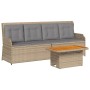 Garden furniture set 3 pieces and beige synthetic rattan cushions by , Garden sets - Ref: Foro24-3262445, Price: 521,61 €, Di...