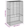 Gabion basket with galvanized iron cover 100x50x150 cm by , Pots and planters - Ref: Foro24-3295154, Price: 85,99 €, Discount: %