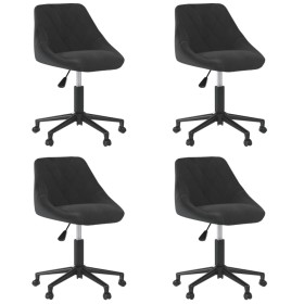 Swivel dining chairs 4 units black velvet by , dining chairs - Ref: Foro24-3089007, Price: 257,66 €, Discount: %