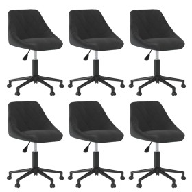 Swivel dining chairs 6 units black velvet by , dining chairs - Ref: Foro24-3089018, Price: 382,46 €, Discount: %