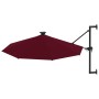 Wall umbrella with LEDs and metal pole 300 cm burgundy by vidaXL, Umbrellas - Ref: Foro24-312526, Price: 125,16 €, Discount: %