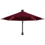 Wall umbrella with LEDs and metal pole 300 cm burgundy by vidaXL, Umbrellas - Ref: Foro24-312526, Price: 125,16 €, Discount: %