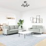 Set of sofas with 3 light gray velvet cushions by , Sofas - Ref: Foro24-3278421, Price: 544,52 €, Discount: %