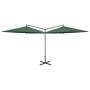 Double umbrella with green steel pole 600 cm by vidaXL, Umbrellas - Ref: Foro24-312562, Price: 148,99 €, Discount: %