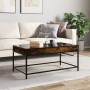 Coffee table with Infinity LED smoked oak 90x50x41 cm by , Coffee table - Ref: Foro24-847689, Price: 118,24 €, Discount: %