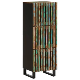 Tall solid acacia wood sideboard 40x34x110 cm by , CD and DVD storage - Ref: Foro24-377583, Price: 124,17 €, Discount: %