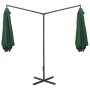 Double umbrella with green steel pole 600 cm by vidaXL, Umbrellas - Ref: Foro24-312562, Price: 148,99 €, Discount: %