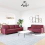 Two-piece sofa set in burgundy fabric by , Sofas - Ref: Foro24-3278325, Price: 563,05 €, Discount: %