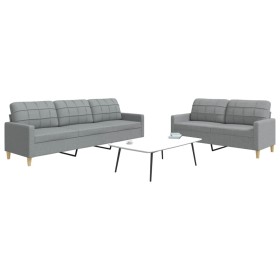 Zweiteiliges Sofaset in hellem Grau aus Stoff. von , Sofas - Ref: Foro24-3278319, Preis: 472,03 €, Rabatt: %