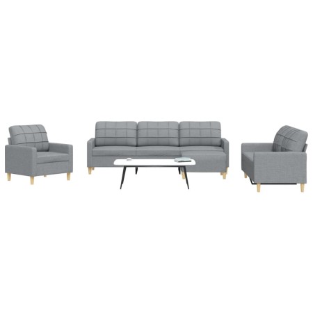 4-piece light gray fabric sofa set with footrests by , Sofas - Ref: Foro24-3278295, Price: 688,27 €, Discount: %