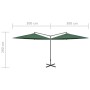 Double umbrella with green steel pole 600 cm by vidaXL, Umbrellas - Ref: Foro24-312562, Price: 148,99 €, Discount: %