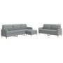 Sofagarnitur mit Fußhocker, 3-teilig, hellgraues Stoff von , Sofas - Ref: Foro24-3278327, Preis: 540,01 €, Rabatt: %