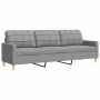 Sofagarnitur mit Fußhocker, 3-teilig, hellgraues Stoff von , Sofas - Ref: Foro24-3278327, Preis: 540,01 €, Rabatt: %