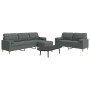 3-teiliges Sofaset mit Fußhocker und Kissen, hellgraues Stoff von , Sofas - Ref: Foro24-3278344, Preis: 582,46 €, Rabatt: %