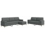 3-piece sofa set with ottoman and light gray fabric cushions by , Sofas - Ref: Foro24-3278344, Price: 582,46 €, Discount: %