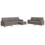 3-piece sofa set with ottoman and taupe fabric cushions by , Sofas - Ref: Foro24-3278350, Price: 615,49 €, Discount: %