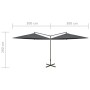 Double umbrella with anthracite steel pole 600 cm by vidaXL, Umbrellas - Ref: Foro24-312564, Price: 149,16 €, Discount: %