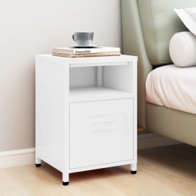 White steel bedside table 35x35x51 cm by , Nightstands - Ref: Foro24-336224, Price: 94,99 €, Discount: %