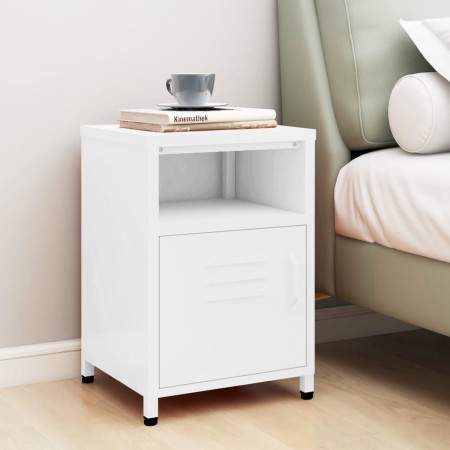 White steel bedside table 35x35x51 cm by , Nightstands - Ref: Foro24-336224, Price: 78,67 €, Discount: %