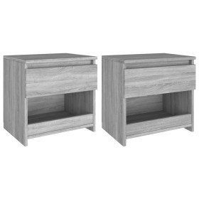 Zwei Nachttische aus grauem Sonoma-Sperrholz, 40x30x39 cm. von , Nachttische - Ref: Foro24-815132, Preis: 55,39 €, Rabatt: %