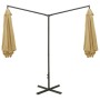 Sombrilla doble con palo de acero taupé 600 cm de vidaXL, Sombrillas - Ref: Foro24-312565, Precio: 148,36 €, Descuento: %