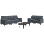 Set of sofas with 2 dark gray velvet cushions by , Sofas - Ref: Foro24-3278412, Price: 568,25 €, Discount: %