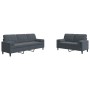 Set of sofas with 2 dark gray velvet cushions by , Sofas - Ref: Foro24-3278412, Price: 509,07 €, Discount: %