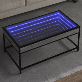 Mesa de centro con Infinity LED gris Sonoma 90x50x41 cm de , Mesas de centro - Ref: Foro24-847690, Precio: 122,57 €, Descuent...