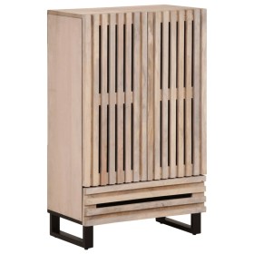 Aparador alto madera maciza de mango 60x34x100 cm de , Almacenamiento para CD y DVD - Ref: Foro24-377587, Precio: 168,99 €, D...