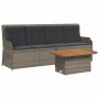 Set de muebles de jardín 3 pzas y cojines ratán sintético gris de , Conjuntos de jardín - Ref: Foro24-3262444, Precio: 523,18...