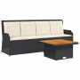 Set de muebles de jardín 3 pzas y cojines ratán sintético negro de , Conjuntos de jardín - Ref: Foro24-3262101, Precio: 491,6...