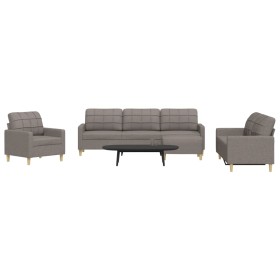 4-piece gray taupe fabric sofa set with footrests by , Sofas - Ref: Foro24-3278302, Price: 736,59 €, Discount: %