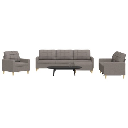 4-piece gray taupe fabric sofa set with footrests by , Sofas - Ref: Foro24-3278302, Price: 740,75 €, Discount: %